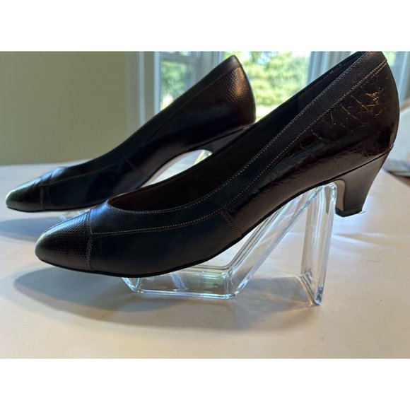 Women's Easy Spirit Brown Kid Reptile Slip On Size 9 Dress Shoe Primavera - Picture 5 of 10